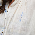 FLORAL WEAVE SHIRT, IVORY // INDIGO - SAAKI
