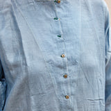SILK SHIRT DRESS, SKY BLUE - SAAKI