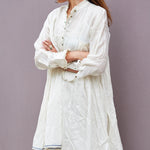 KORA RUFFLED DRESS, IVORY SHEER - SAAKI
