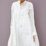 KORA RUFFLED DRESS, IVORY SHEER - SAAKI