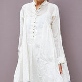 KORA RUFFLED DRESS, IVORY SHEER - SAAKI