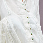 KORA RUFFLED DRESS, IVORY SHEER - SAAKI