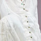 KORA RUFFLED DRESS, IVORY SHEER - SAAKI