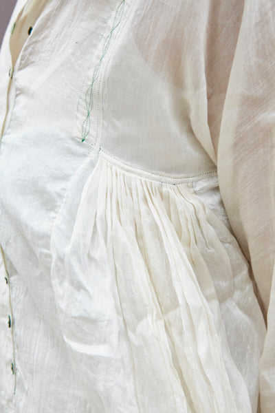 KORA RUFFLED DRESS, IVORY SHEER - SAAKI