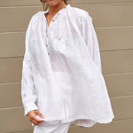 KORA RUFFLED SHIRT, WHITE SHEER - SAAKI