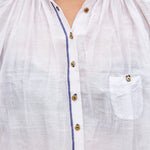 KORA RUFFLED SHIRT, WHITE SHEER - SAAKI