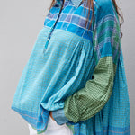 GINGHAM SHIRT, GREEN // BLUE - SAAKI