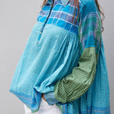 GINGHAM SHIRT, GREEN // BLUE - SAAKI