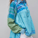 GINGHAM SHIRT, GREEN // BLUE - SAAKI