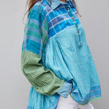 GINGHAM SHIRT, GREEN // BLUE - SAAKI