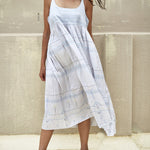 SILK GATHER CHEMISE, STEEL BLUE - SAAKI