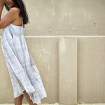 SILK GATHER CHEMISE, STEEL BLUE - SAAKI