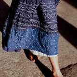 JAIPUR BANDHANI DRESS, INDIGO SILK
