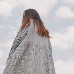 MADRAS CHECK SHIRT DRESS, NAVY - SAAKI