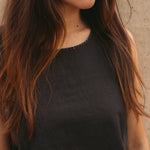 FLARED POCKET DRESS, BLACK - SAAKI
