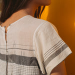 CHECKED A-LINE DRESS, GREY // IVORY - SAAKI
