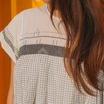 CHECKED A-LINE DRESS, GREY // IVORY - SAAKI