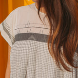 CHECKED A-LINE DRESS, GREY // IVORY - SAAKI