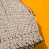 CHECKED A-LINE DRESS, GREY // IVORY - SAAKI