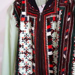 VINTAGE EMBROIDERY BOMBER JACKET, MINT SILK - SAAKI