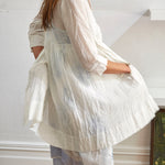SINGLE BUTTON BLOUSE, WHITE SHEER - SAAKI