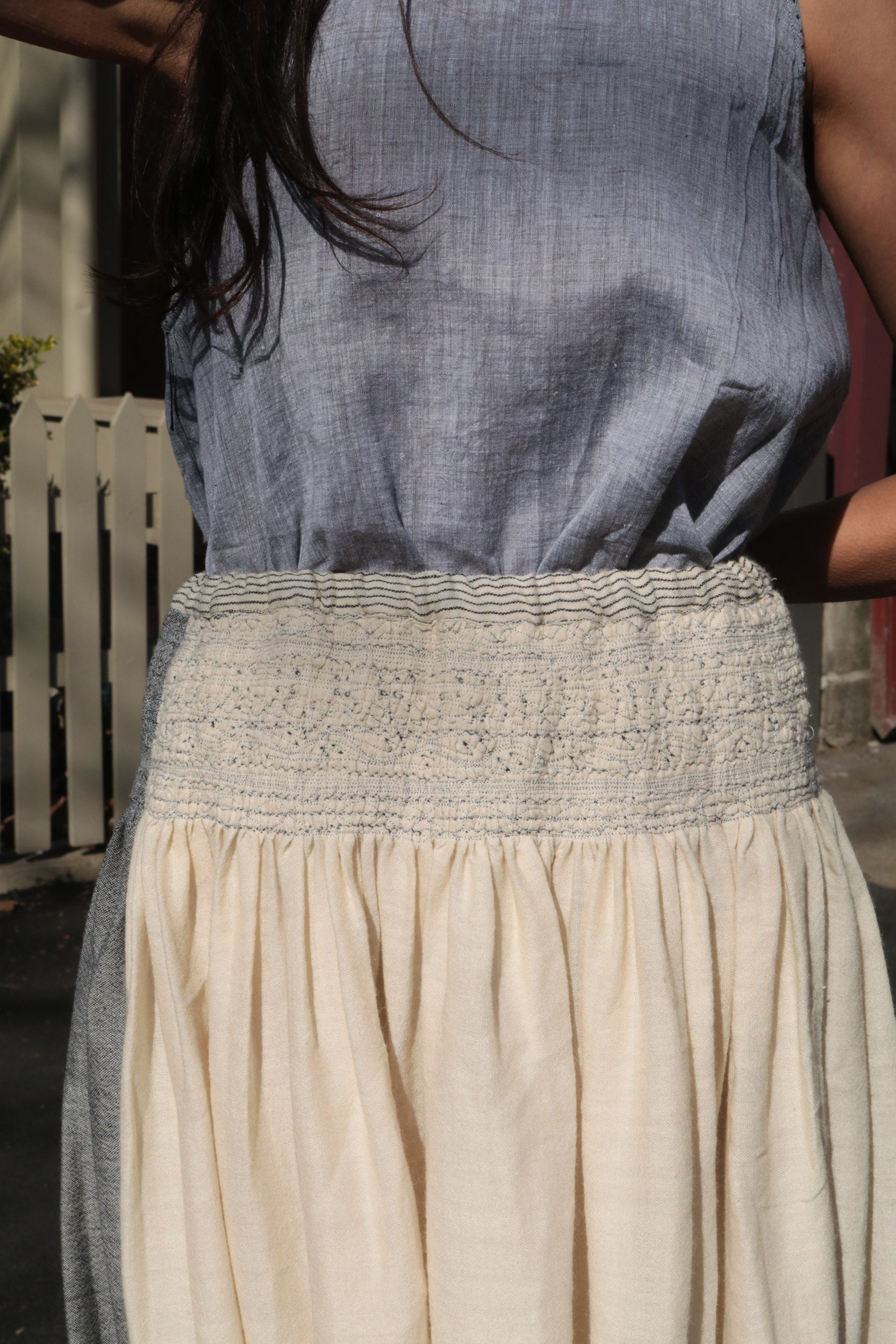 WOOL SKIRT, BEIGE // GREY - SAAKI