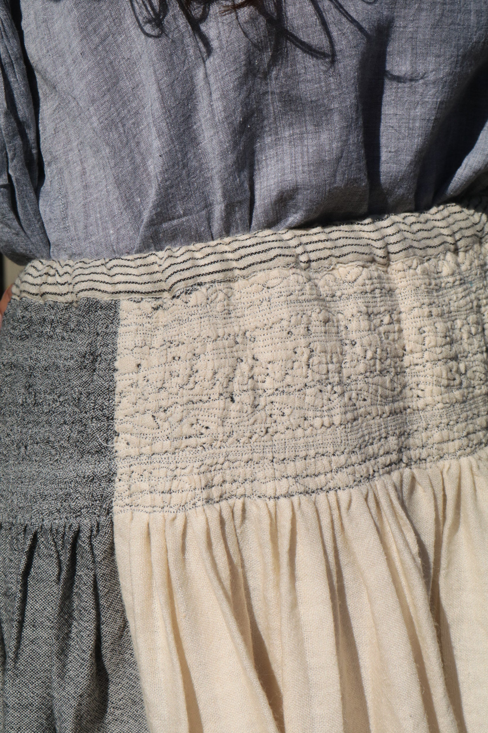 WOOL SKIRT, BEIGE // GREY - SAAKI