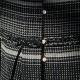 STITCH DRESS, BLACK WOOL - SAAKI