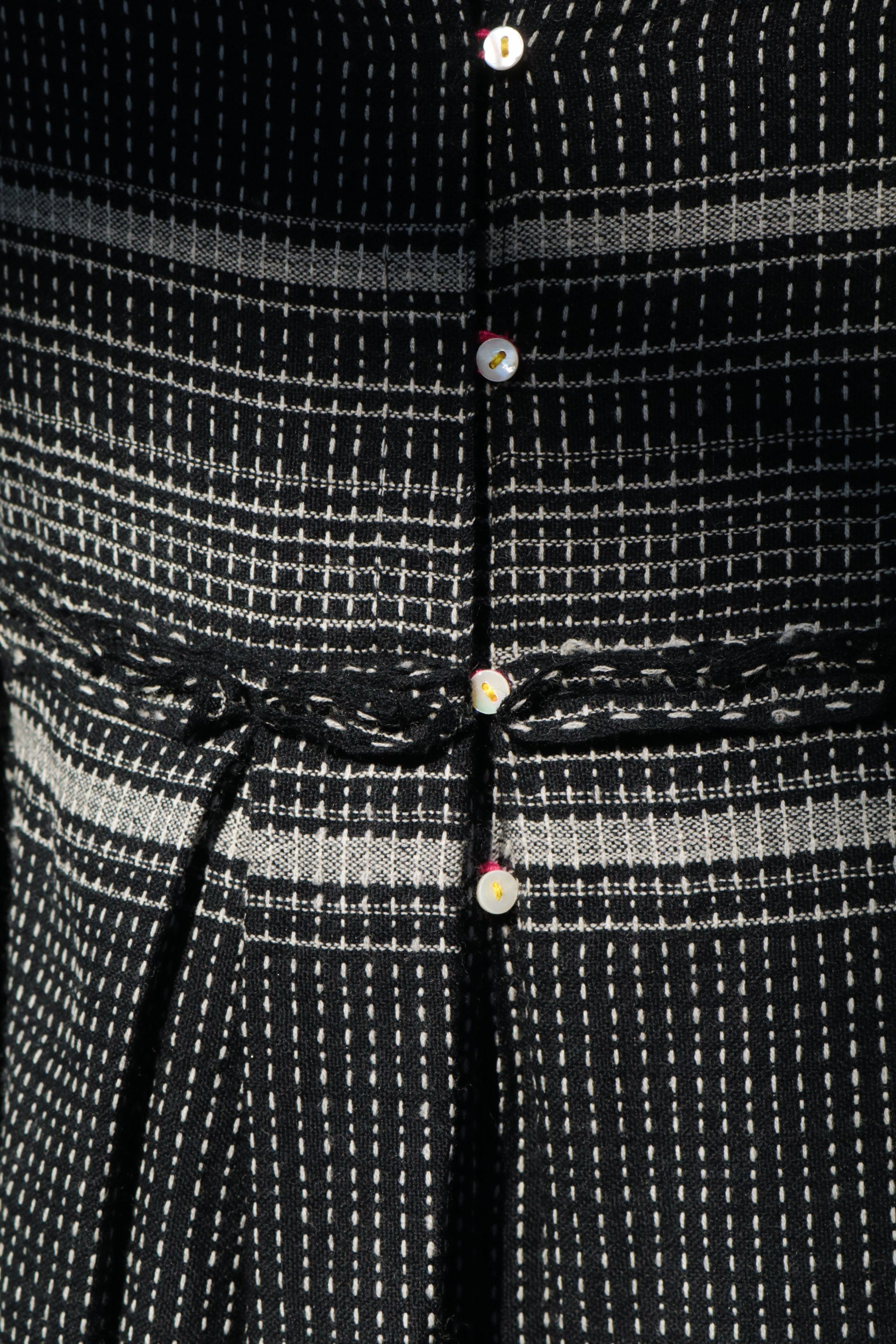 STITCH DRESS, BLACK WOOL - SAAKI