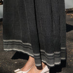 STITCH DRESS, BLACK WOOL - SAAKI