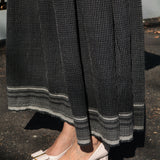 STITCH DRESS, BLACK WOOL - SAAKI