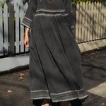 STITCH DRESS, BLACK WOOL - SAAKI