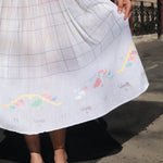 PLEATED BABYDOLL DRESS, WHITE CHECK - SAAKI