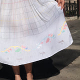 PLEATED BABYDOLL DRESS, WHITE CHECK - SAAKI