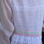 MUSLIN DRESS, WHITE CHIKANKARI - SAAKI