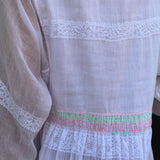 MUSLIN DRESS, WHITE CHIKANKARI - SAAKI