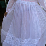 MUSLIN DRESS, WHITE CHIKANKARI - SAAKI