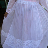 MUSLIN DRESS, WHITE CHIKANKARI - SAAKI