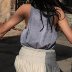WOOL SKIRT, BEIGE // GREY - SAAKI