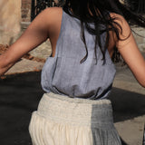 WOOL SKIRT, BEIGE // GREY - SAAKI