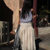 WOOL SKIRT, BEIGE // GREY - SAAKI