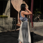 WOOL SKIRT, BEIGE // GREY - SAAKI