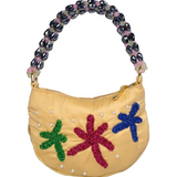 Satin Embellished Shoulder Bag