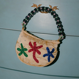 Satin Embellished Shoulder Bag
