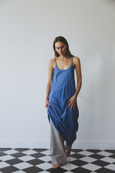 TARA SLIP, SILK COBALT BLUE