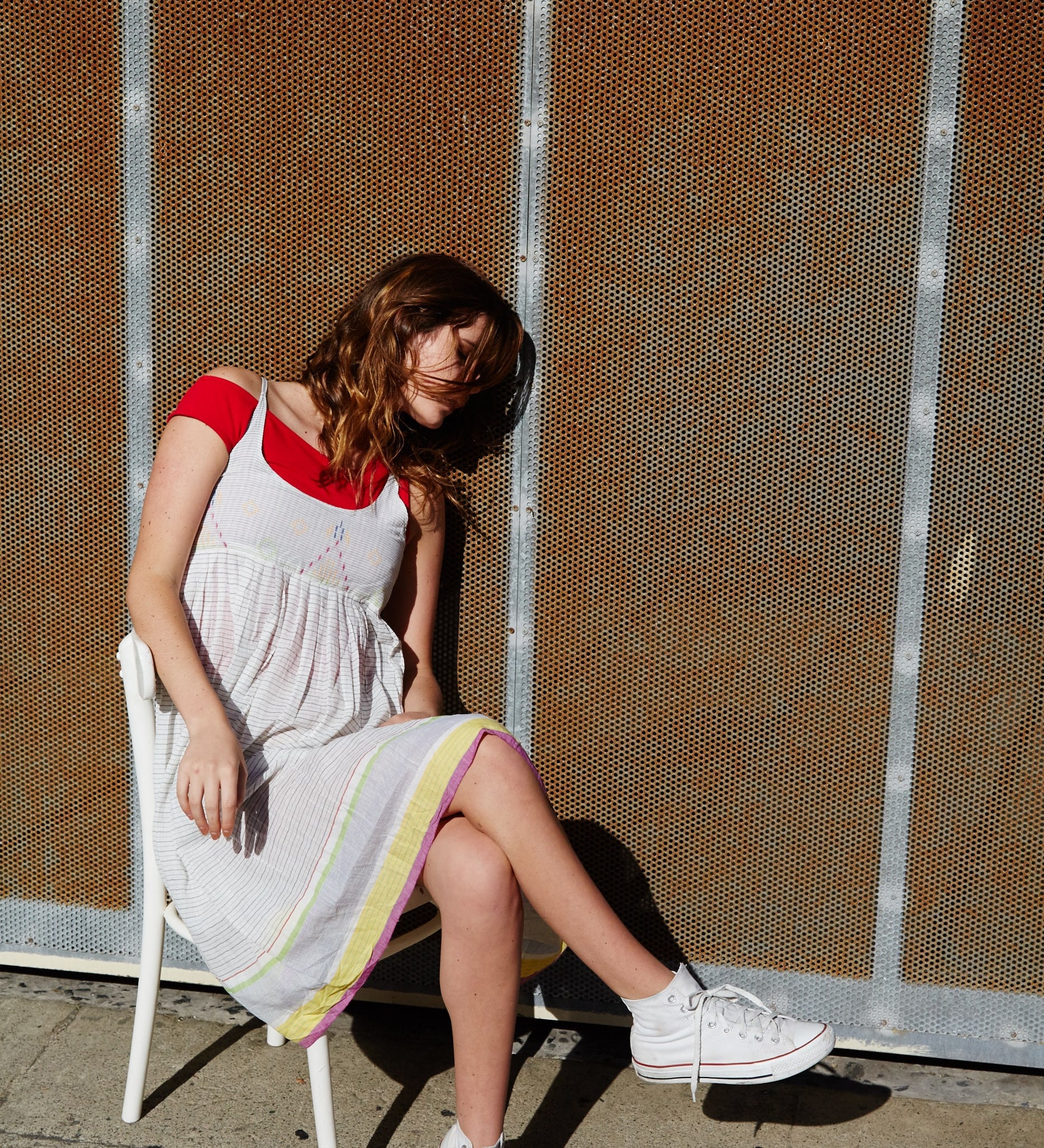 STRIPE SLIP DRESS, WHITE - SAAKI