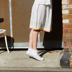 RUCHED CUFF SHIRT DRESS, ECRU - SAAKI