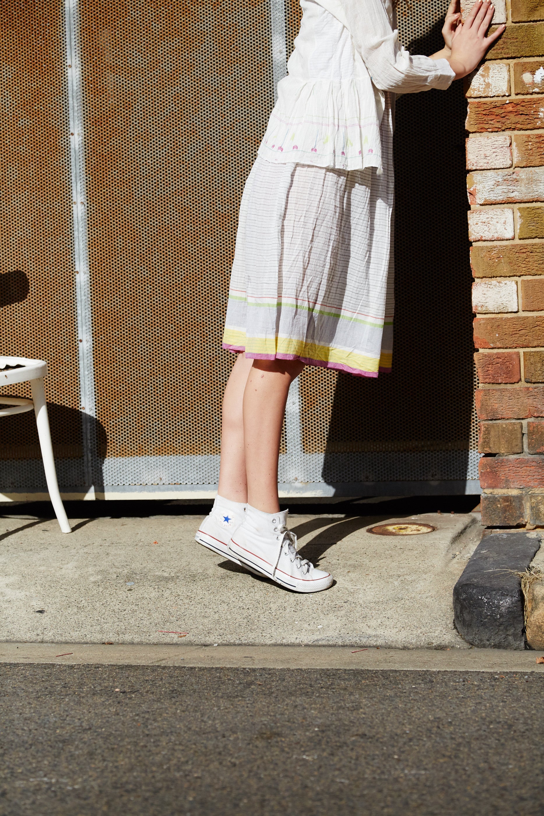 RUCHED CUFF SHIRT DRESS, ECRU - SAAKI
