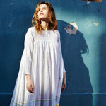 STRIPE PLEAT DRESS, WHITE/BLACK - SAAKI
