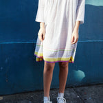 STRIPE PLEAT DRESS, WHITE/BLACK - SAAKI